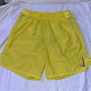 Men’s Yellow Nike Running Shorts - Medium